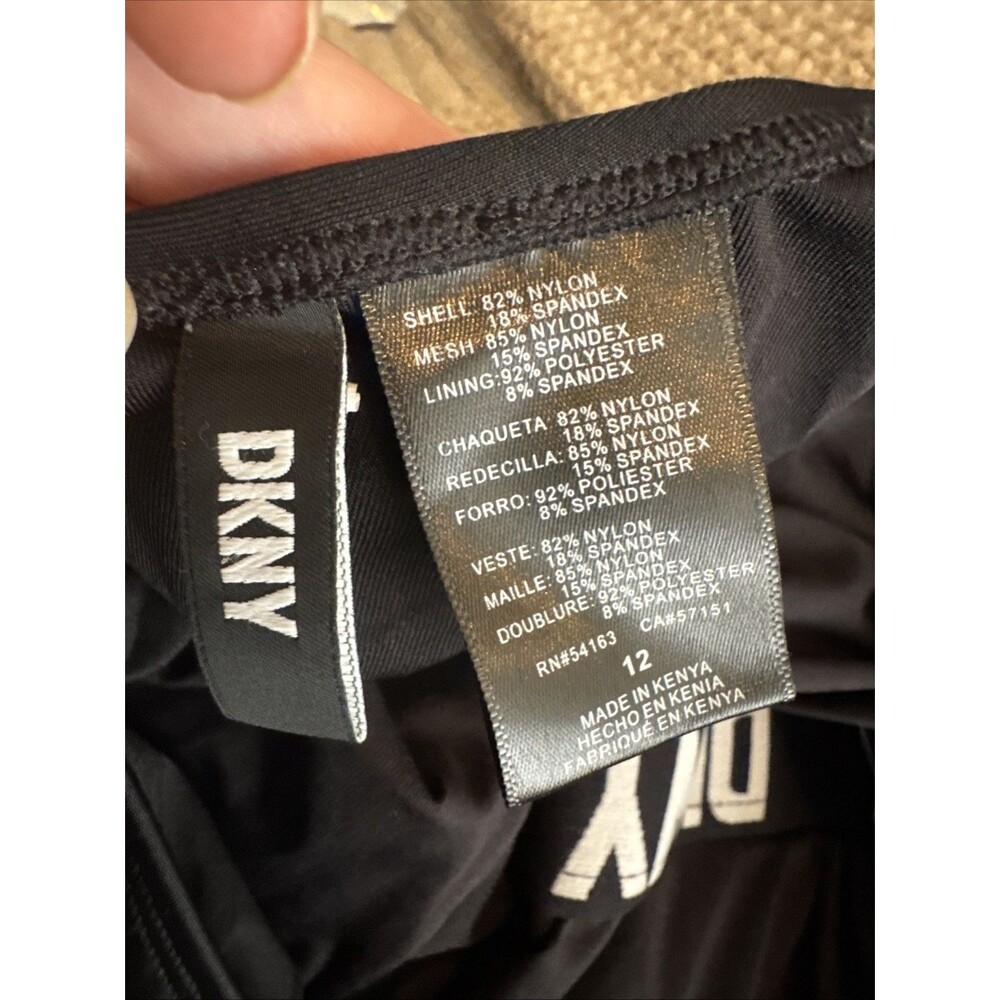 DKNY Mesh Side Black Bathing suit Size 12 - Picture 7 of 10